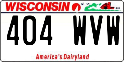 WI license plate 404WVW