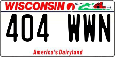 WI license plate 404WWN