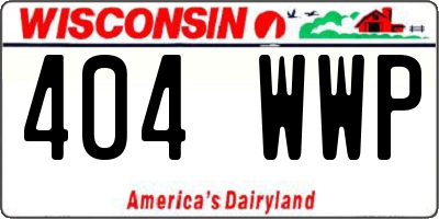 WI license plate 404WWP