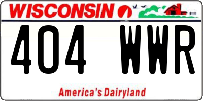 WI license plate 404WWR