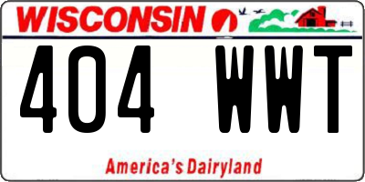 WI license plate 404WWT