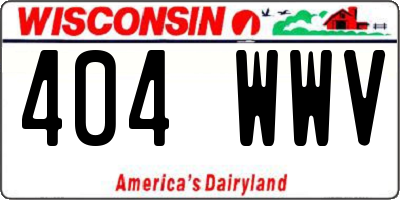 WI license plate 404WWV