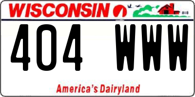 WI license plate 404WWW
