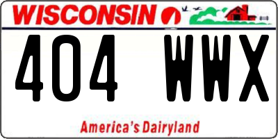 WI license plate 404WWX