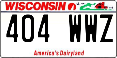WI license plate 404WWZ