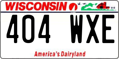 WI license plate 404WXE