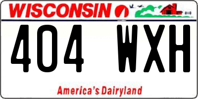 WI license plate 404WXH
