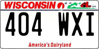 WI license plate 404WXI