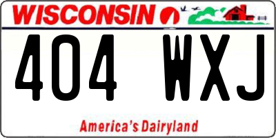 WI license plate 404WXJ