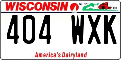 WI license plate 404WXK