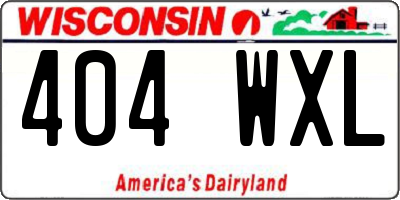 WI license plate 404WXL