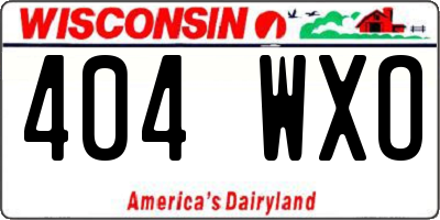 WI license plate 404WXO