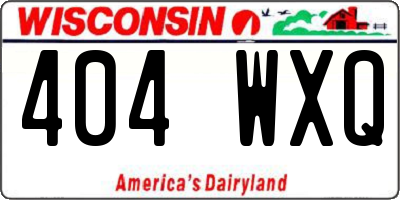 WI license plate 404WXQ