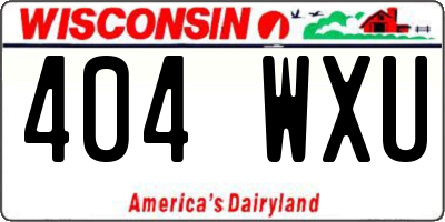 WI license plate 404WXU