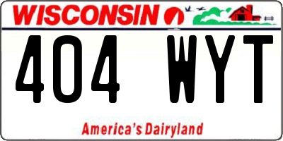 WI license plate 404WYT