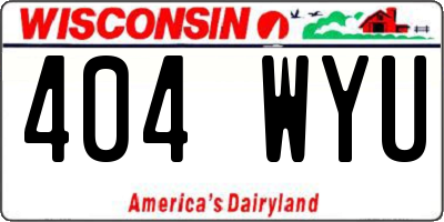 WI license plate 404WYU