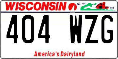 WI license plate 404WZG