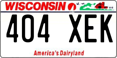 WI license plate 404XEK