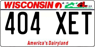 WI license plate 404XET