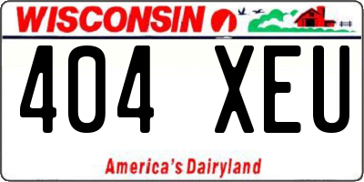 WI license plate 404XEU
