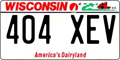 WI license plate 404XEV