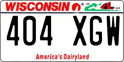 WI license plate 404XGW