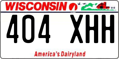 WI license plate 404XHH