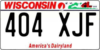 WI license plate 404XJF