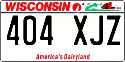 WI license plate 404XJZ