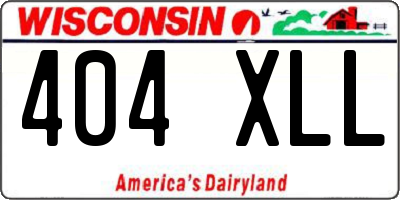 WI license plate 404XLL