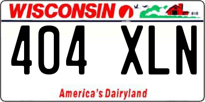 WI license plate 404XLN