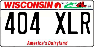 WI license plate 404XLR