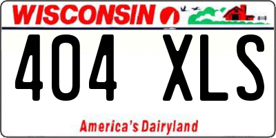WI license plate 404XLS