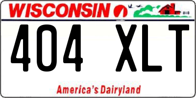 WI license plate 404XLT