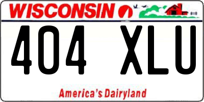 WI license plate 404XLU