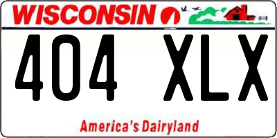 WI license plate 404XLX