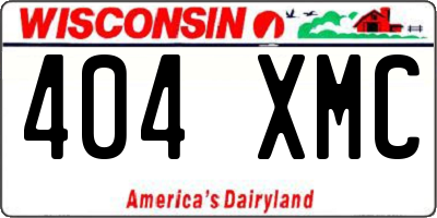 WI license plate 404XMC