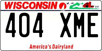 WI license plate 404XME