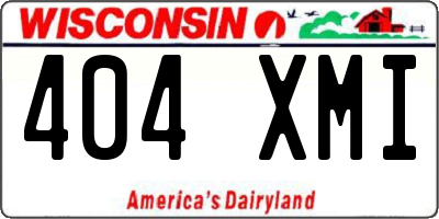 WI license plate 404XMI
