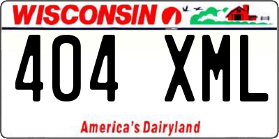 WI license plate 404XML
