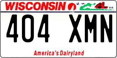 WI license plate 404XMN