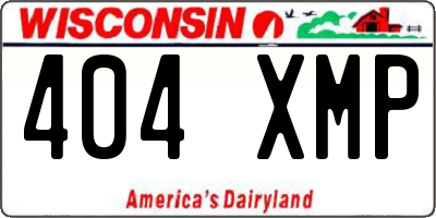 WI license plate 404XMP