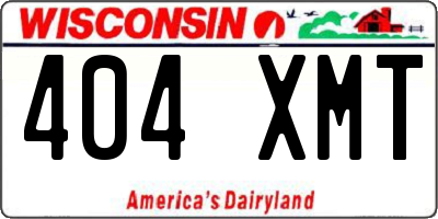 WI license plate 404XMT