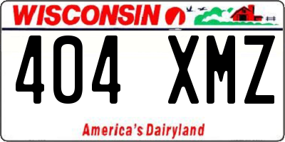 WI license plate 404XMZ