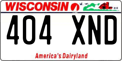 WI license plate 404XND
