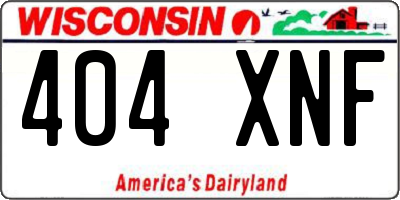 WI license plate 404XNF