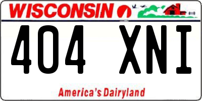 WI license plate 404XNI