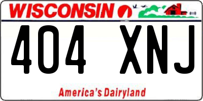 WI license plate 404XNJ