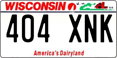 WI license plate 404XNK