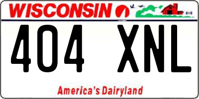 WI license plate 404XNL